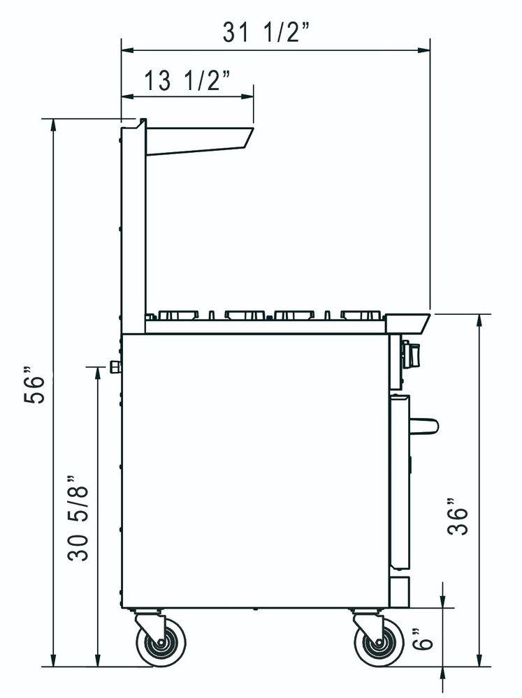 DCR24-4B 24″ Gas Range with Four (4) Open Burners