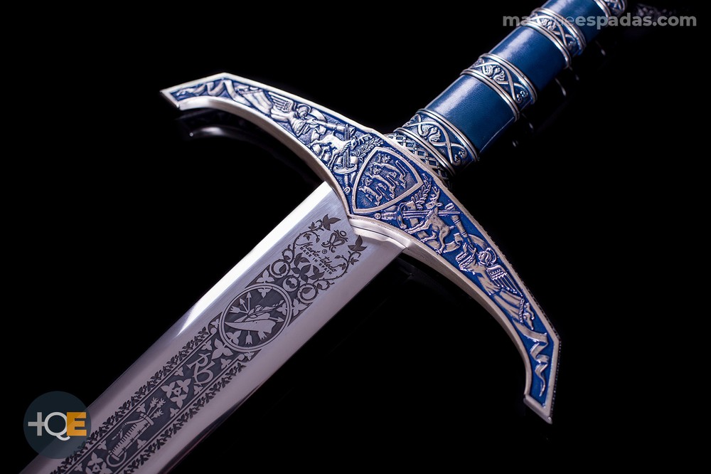 Sword Robin Hood Silver Enamelled Blue