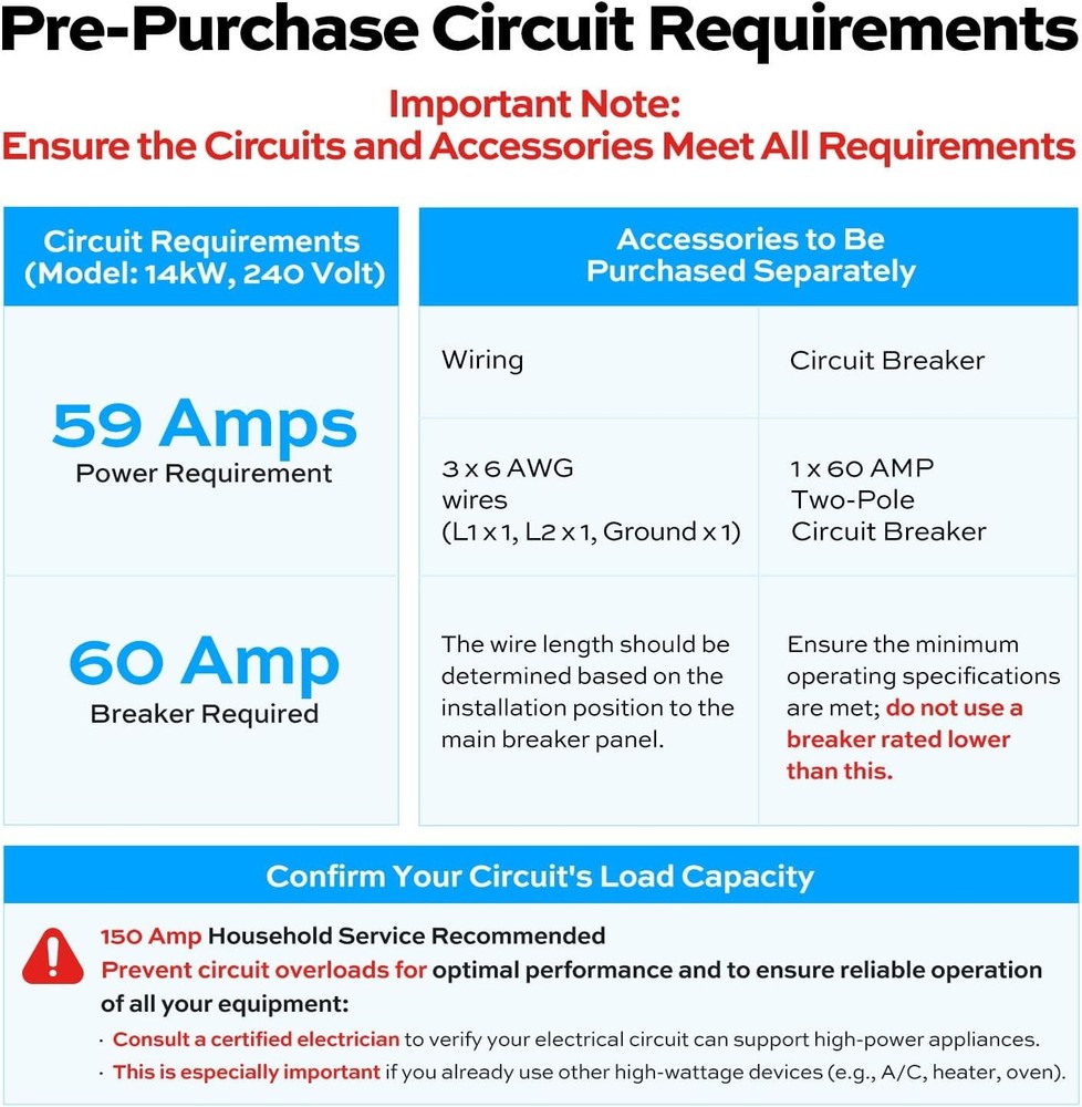 ORBEK 14KW Electric Tankless Water Heater on Demand Hot Water Heater Whole House