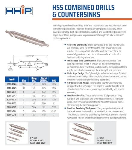 High Speed Steel Drill and Countersink Tool