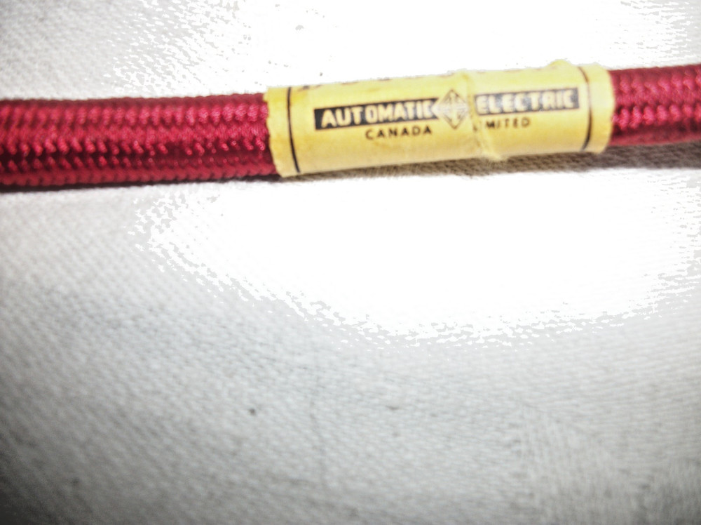 Automatic Electric Canada D543578-B red cloth switchboard patch cord 6ft