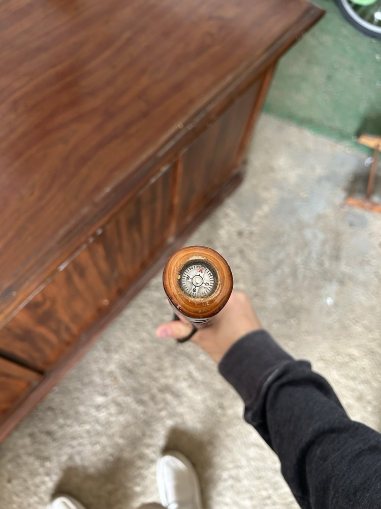 wood walking sticks With Compass