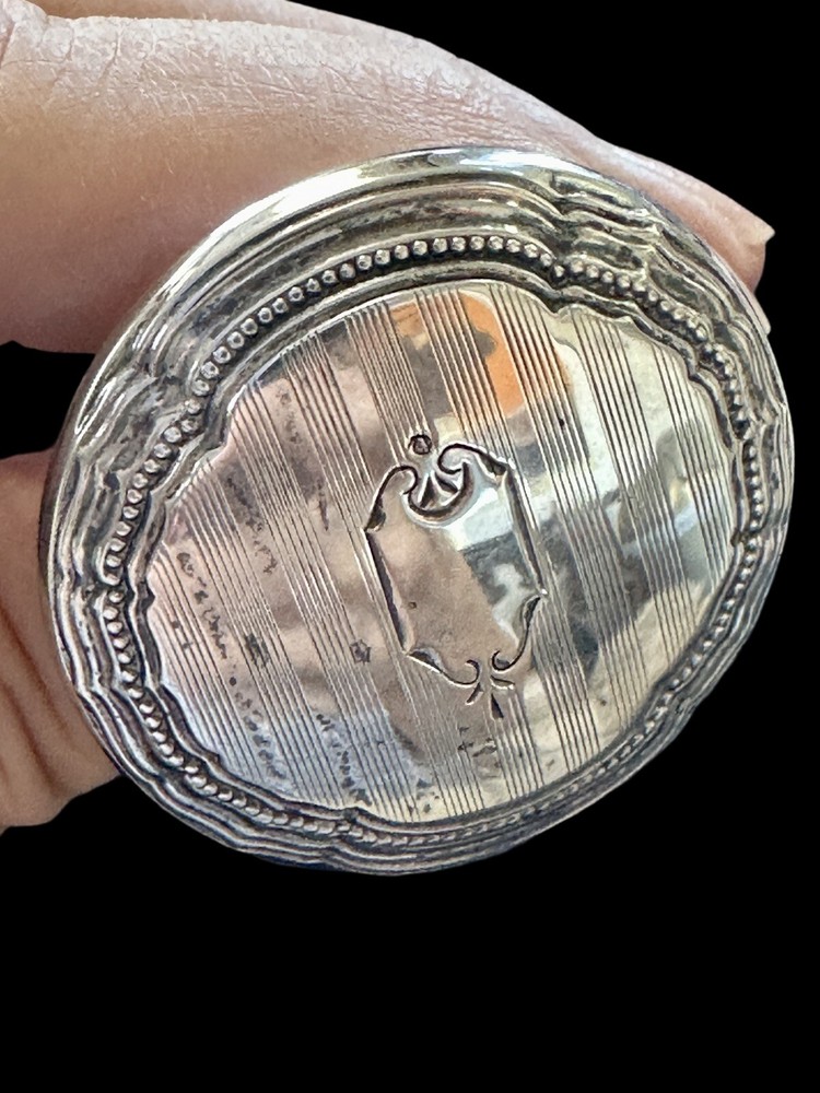 Antique Engraved Sterling Silver & Crystal Stopper Only