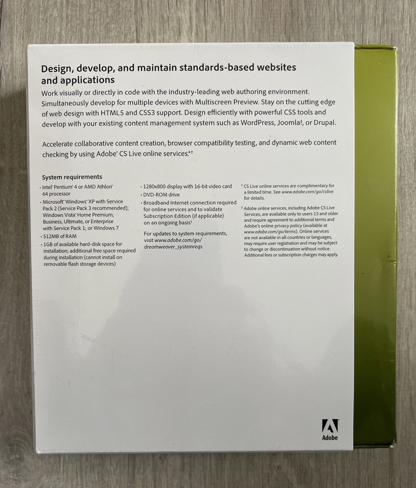 Adobe Dreamweaver CS5.5 For Windows Sealed