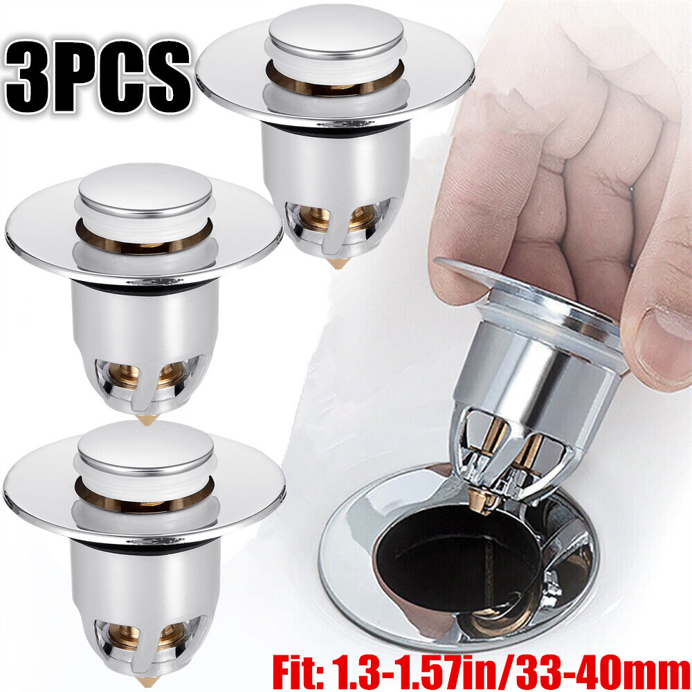 3 PCS Universal Bathroom Sink Stopper Wash Basin Core Bounce Pop Up Drain Filter