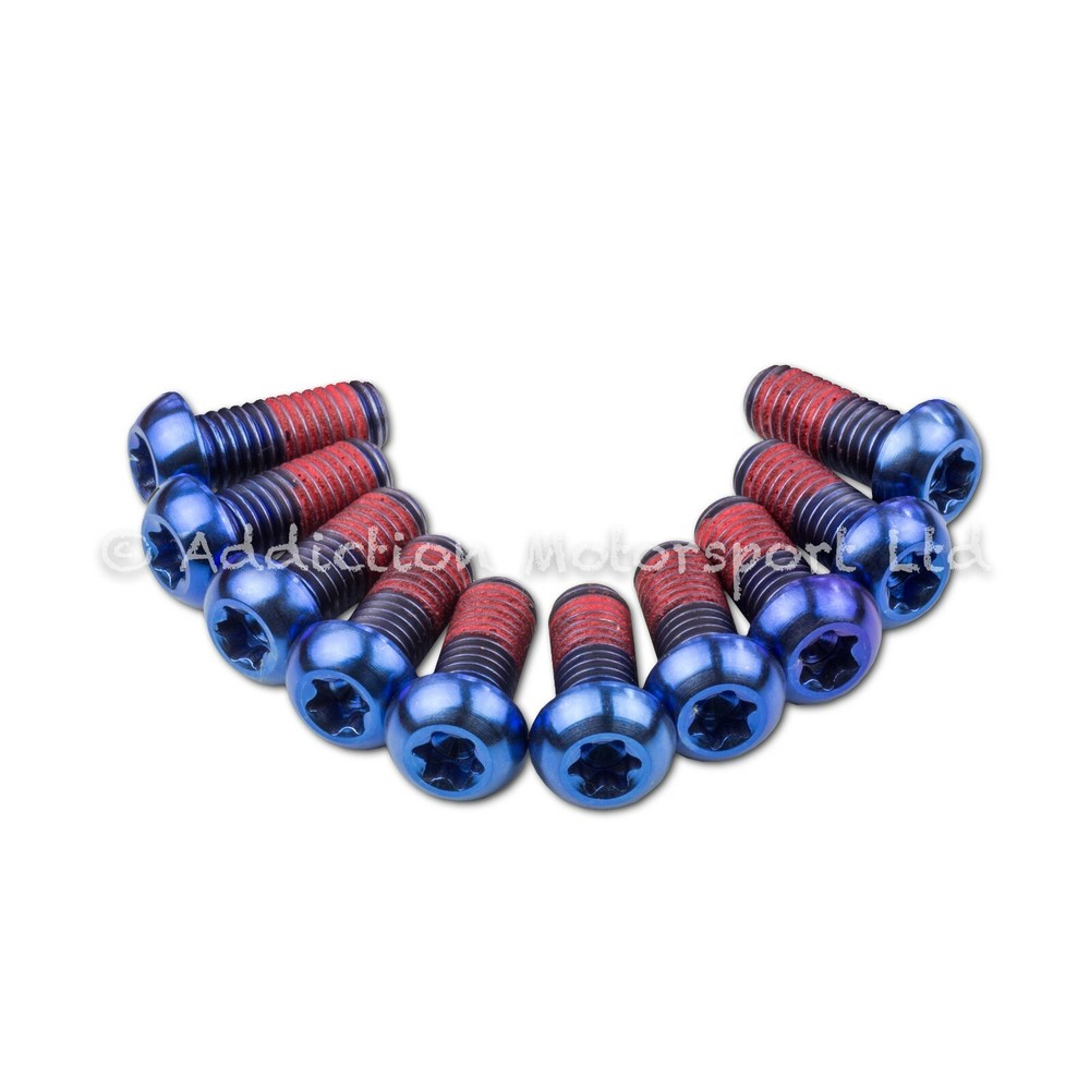 10x Ducati Multistrada 950 Blue Titanium Front Disc Bolts Thread lock