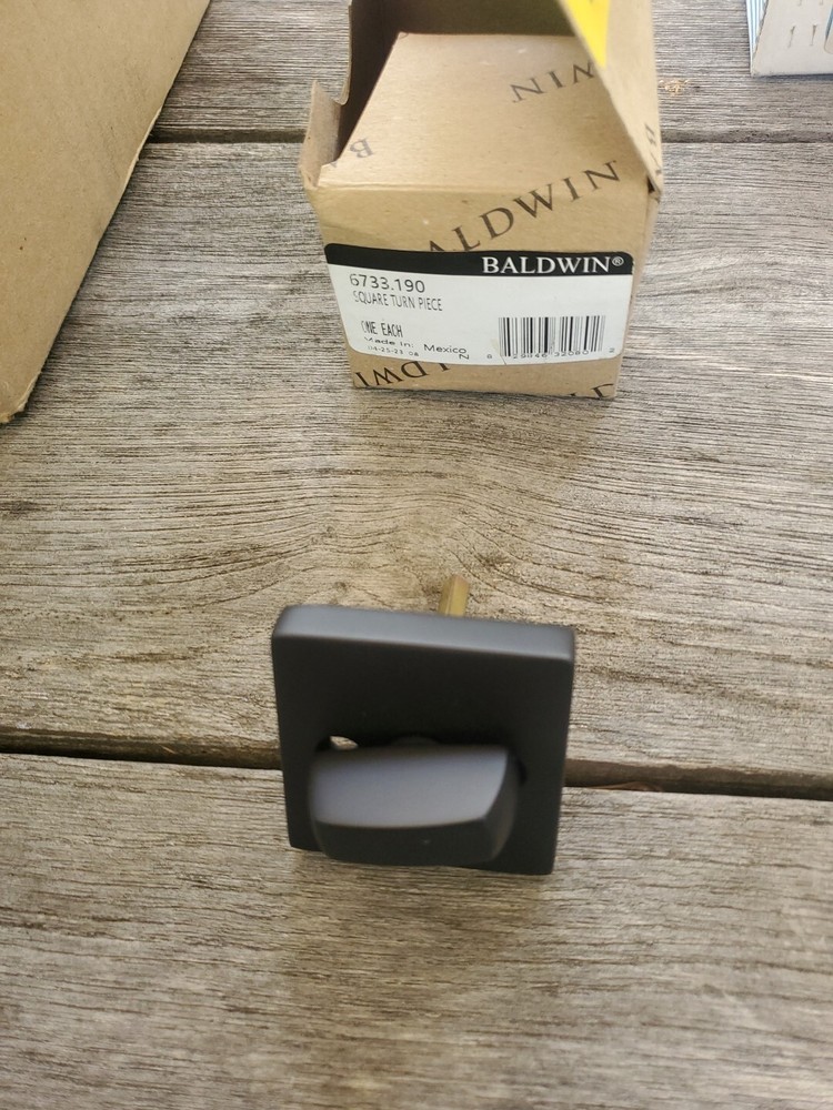 Baldwin Square Turn Piece Black - Square Knob - 6733.190