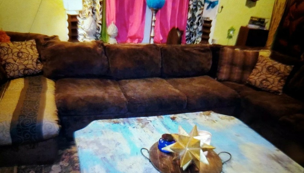 CHARMING 3 PIECE SECTIONAL SOFA - BROWN CHENILLE FABRIC