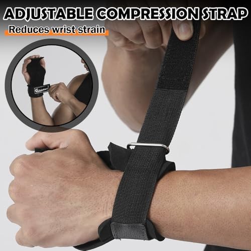 Weight Lifting Wrist Strap, Double Layer Leather Lifting Grips Adjustable