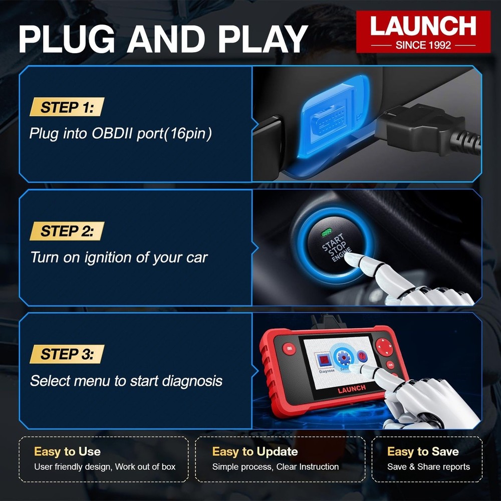 LAUNCH CRP123 OBD2 Scanner 3 Reset Functions