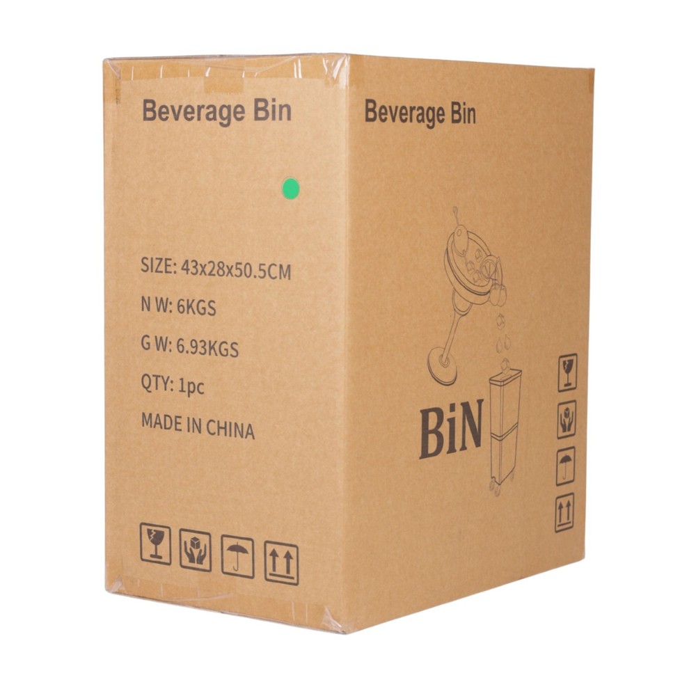Green Drink Dump Bin w/ Wheels – Dual Compartment Liquid & Trash Disposal