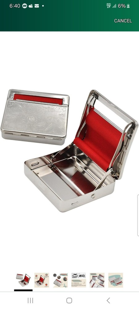 RAW 79mm Adjustable Automatic Stainless Steel Cigarette Rolling Box RED, (Works