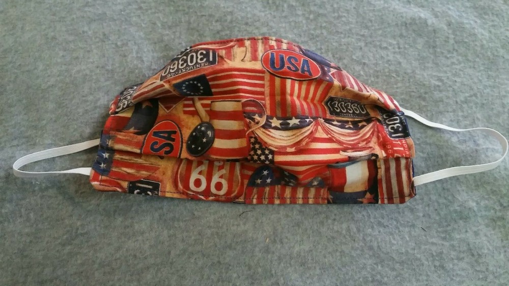 Handmade Fabric Face Mask - Reusable Route 66