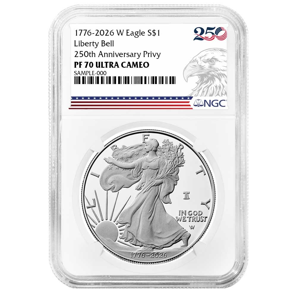 2026-W Proof $1 American Silver Eagle NGC PF70UC 250th Eagle Label