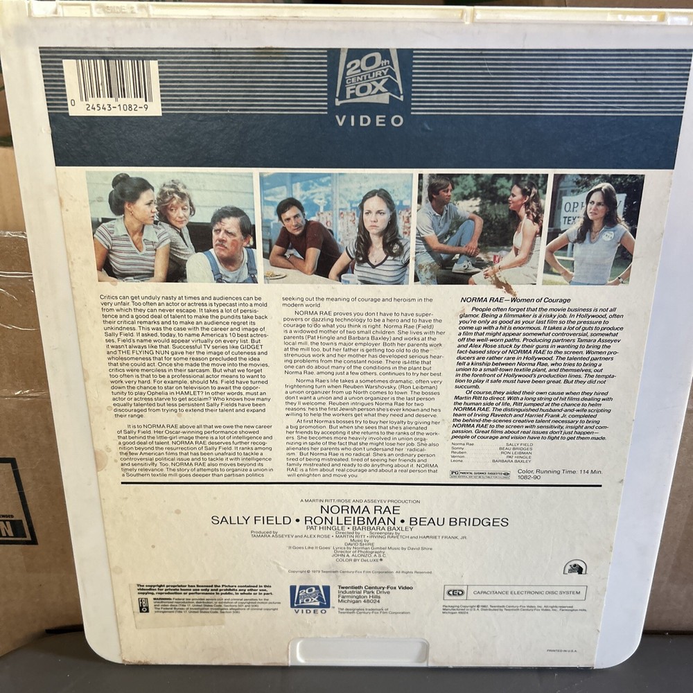 Norma Rae CED Movie