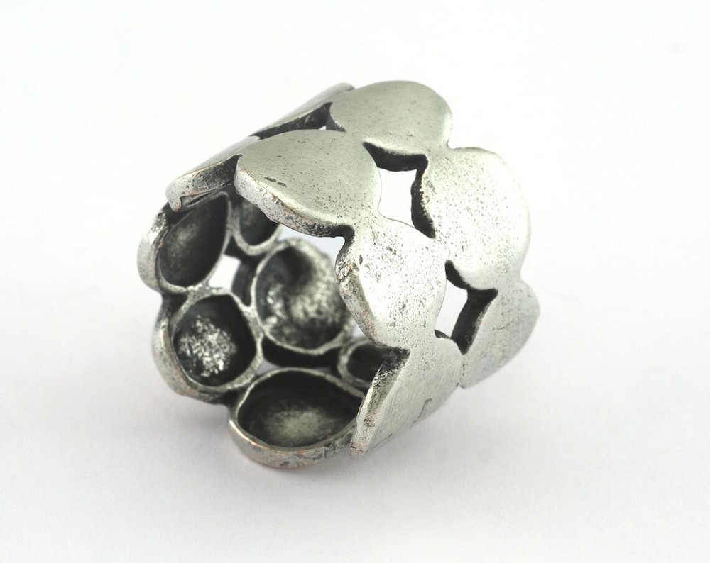 Adjustable Ring Antique Silver Plated brass (18mm 8US inner size) Oz3216