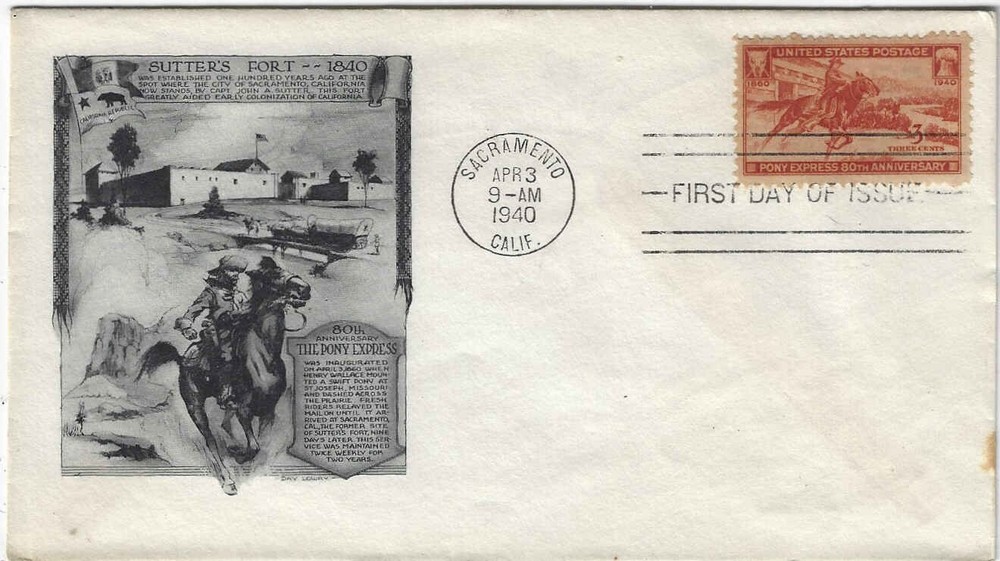 FDC    # 894-24    --   Pony Express   --  1st cachet