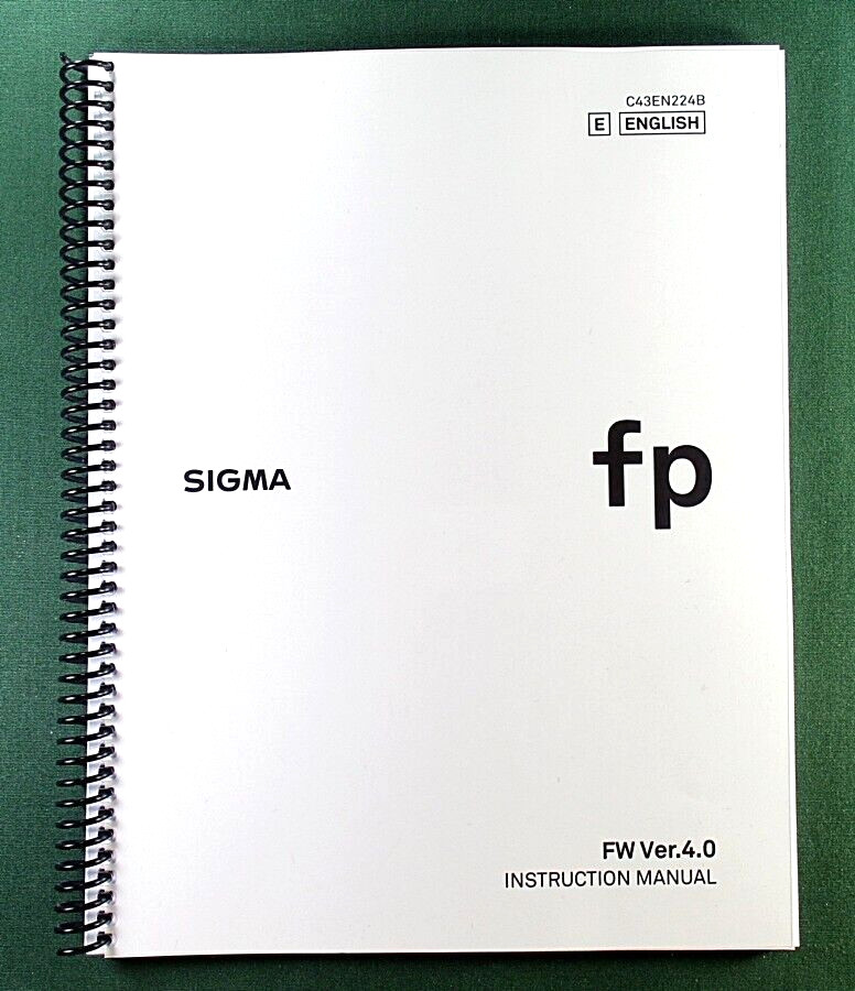 Sigma FP User Instruction Manual: 174 Pages and Protective Covers!