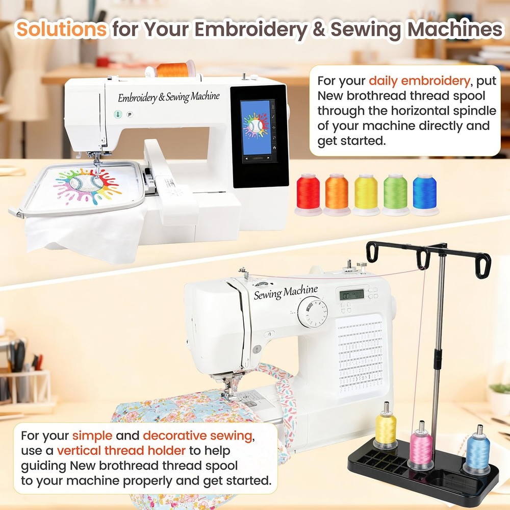 New brothread 80 Spools Polyester Embroidery Machine Thread Kit 80 colors