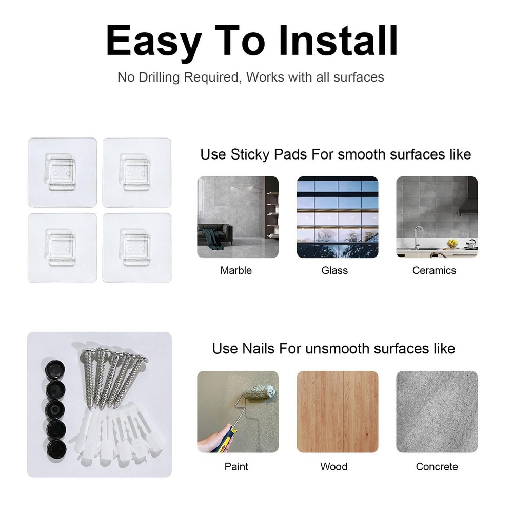 Peg Board 4 Pack PP Plastic Panels White Wall Organizer Heavy Duty Garage Tool