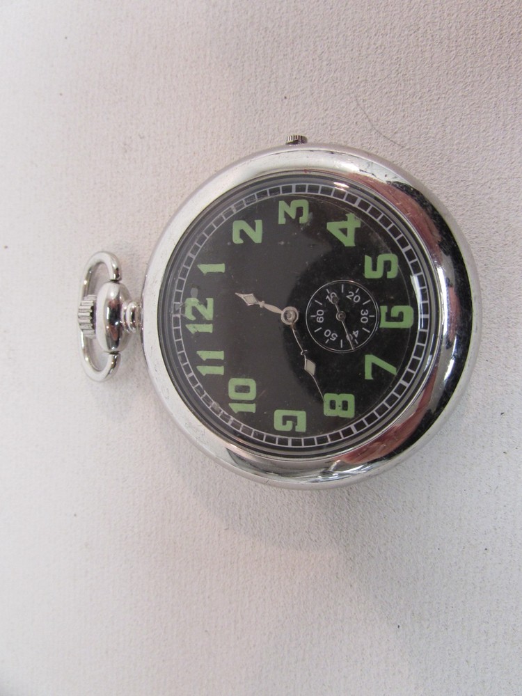 (ref288CC) Eaglemoss 1913 Navy Pilot Quartz Pocket Watch Needs Battery