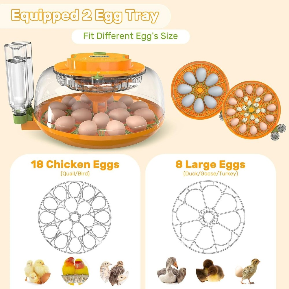 18 Egg Incubators for Hatching Eggs with Automatic Turning and Humidity Control