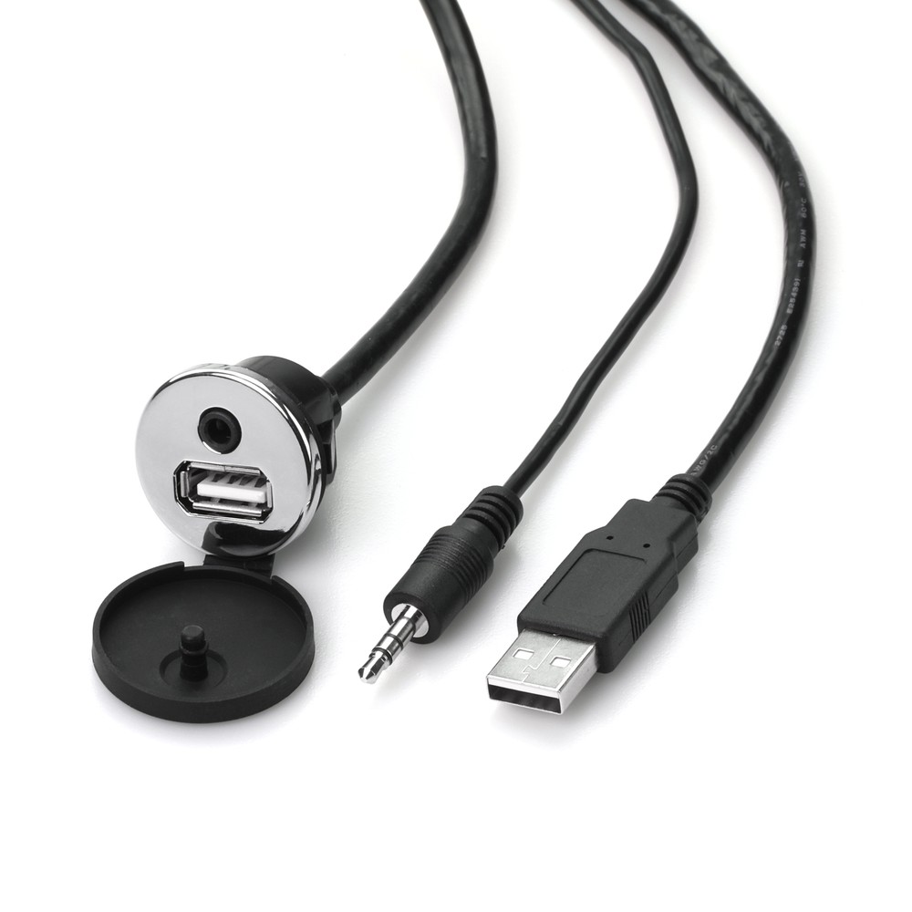 Chrome USB/Auxiliary Extension Cable USBPORT RetroSound RetroRadio