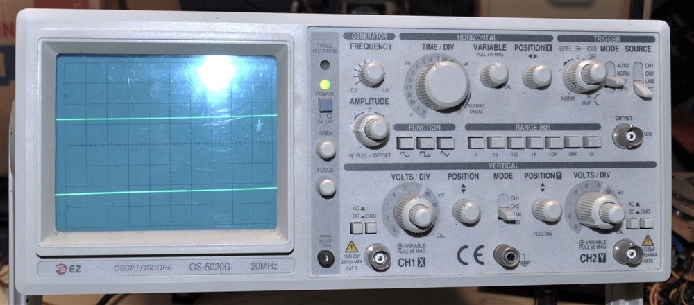 EZ DIGITAL CO. MODEL OS-5020G OSCILLOSCOPE 20 MHz GOOD MISSING HANDLE