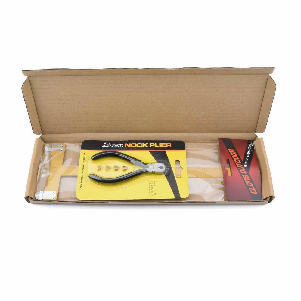 Archery Nock Pliers Set + 4 String Nocking Points + Bow T Square Ruler Tools