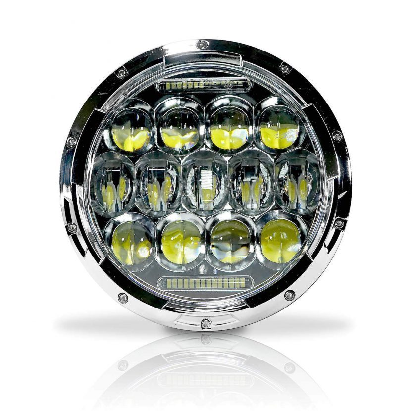 7″ Super Bright LED Chrome Headlight Light 75W for Harley Davidson Motorcycle
