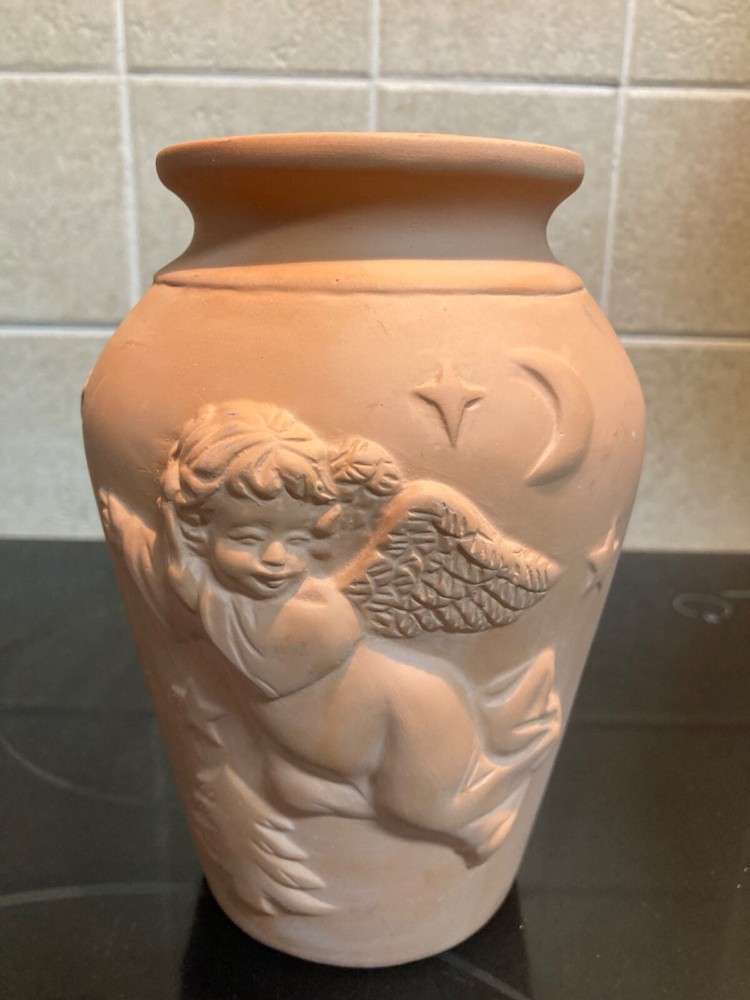 6” Clay Angel Vase