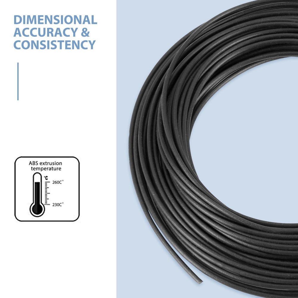 10M ABS 3D 1.75mm Printer Filament for 3D Scribble Pen Printers - Black N2M8