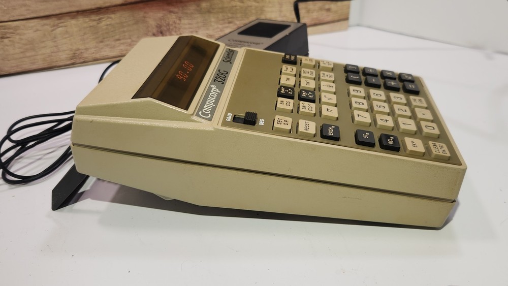 Compucorp 320G Scientist Calculator & AC Adapter in Hard Case W/ Manual Tested