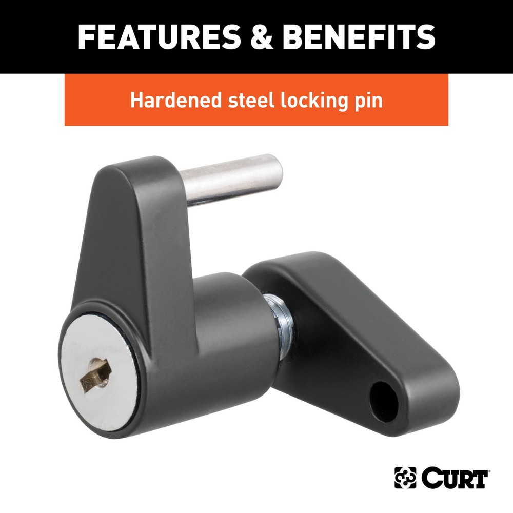Curt-Coupler Lock (1/4" Pin, 3/4" Latch Span, Padlock, Black)