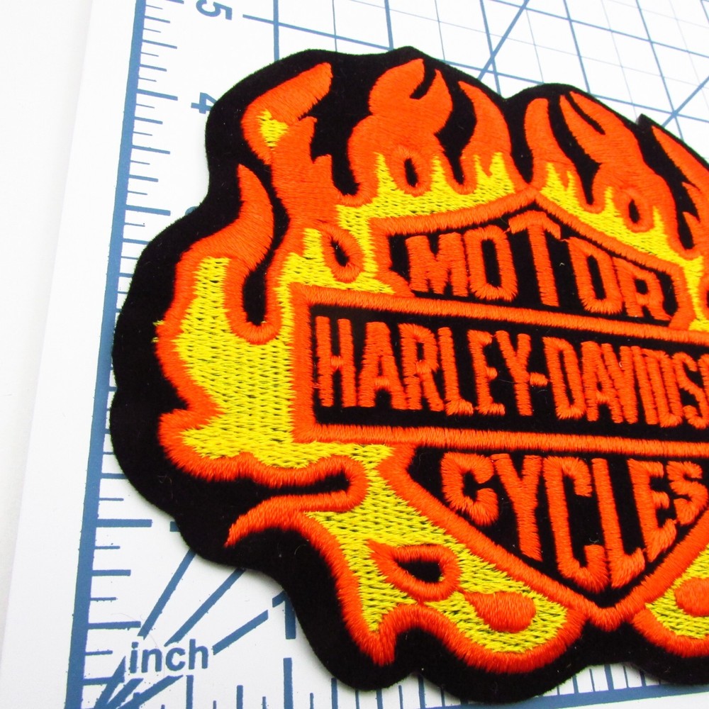 Vintage Authentic Harley Davidson Patch HD ( Bar And Shield Flames )