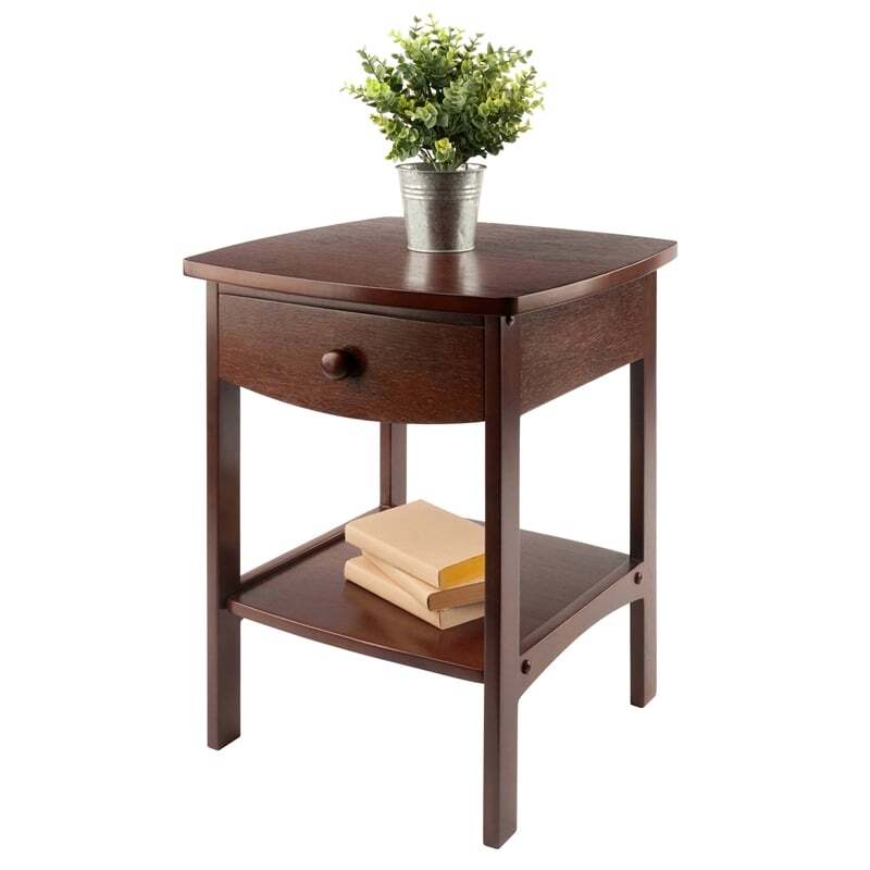 Winsome Claire Transitional Solid Wood Nightstand in Antique Walnut