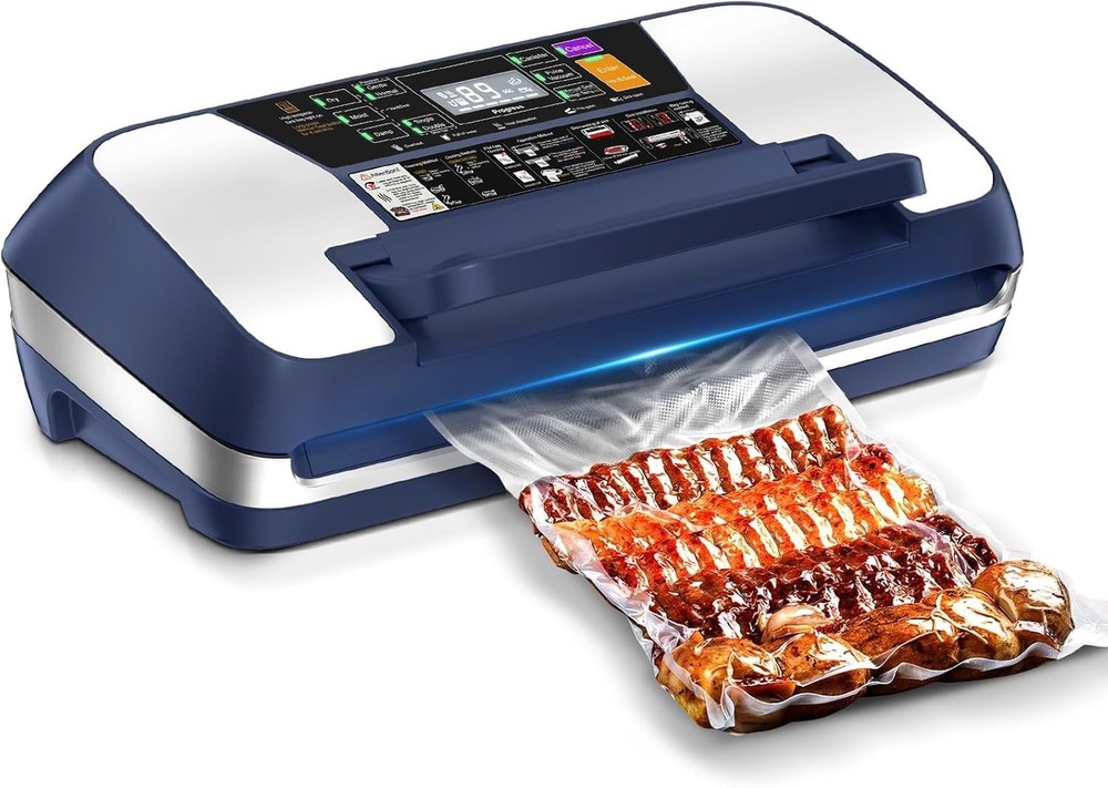 Automatic Vacuum Sealer Machine with Cutter & Starter Kit - Dark Blue