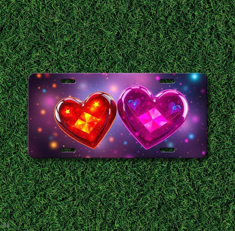 Premium Hearts License Plate Personalized Front Plate Everyday Gift