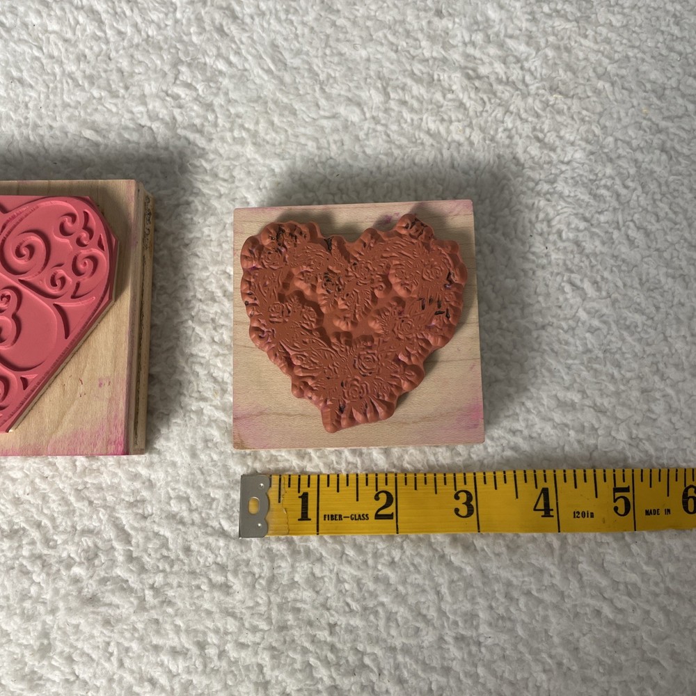 2 Heart Rubber Stamps. Crafts