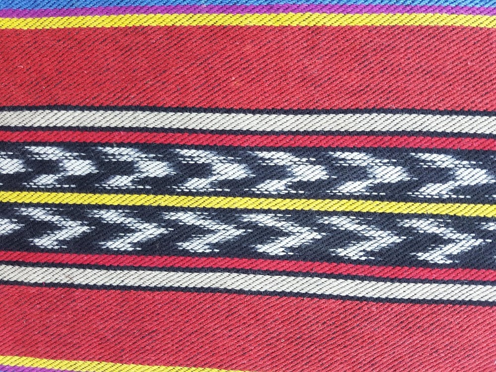 Vintage Handwoven Geometric Pattern Table Runner 162x24 inches