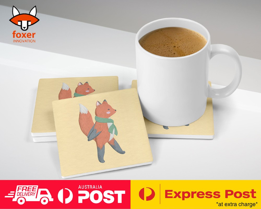 COASTER COFFEE DRINKING MAT|FOX SKETCH ART 2