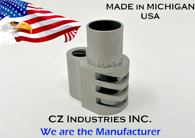 1911 Stainless Compensator Brake - Muzzle Brake - w/ SIDE SLOTS 45acp - V2SS