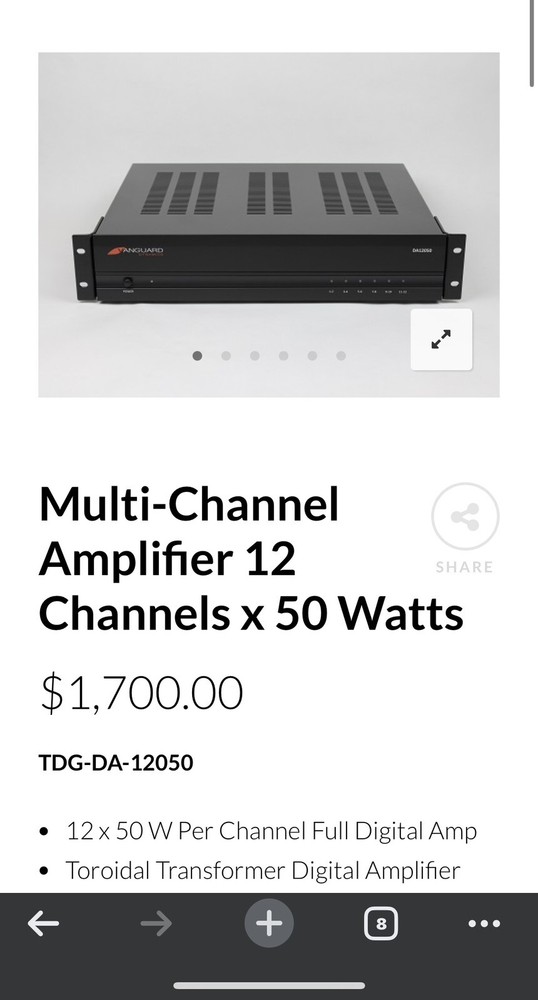 Vanguard Dynamics DA-12050 12 Channel Power Amplifier