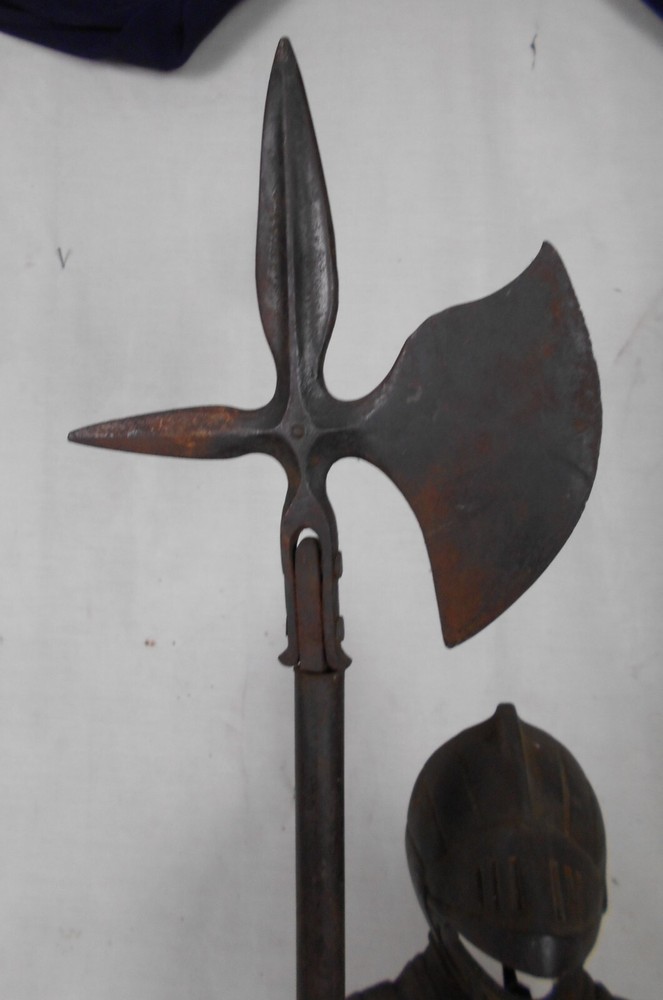 ANTIQUE 19th CENTURY CAST IRON KNIGHT FIREPLACE TOOL HOLDER