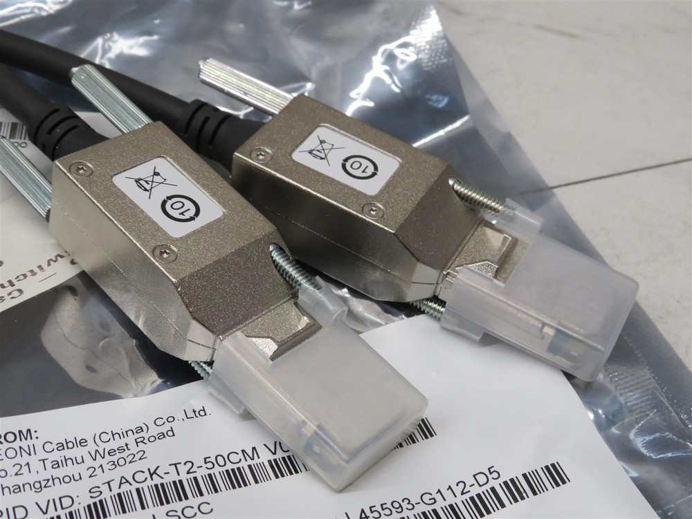 2x Open Box Cisco STACK-T2-50CM Stackwise Stacking Cable 50CM