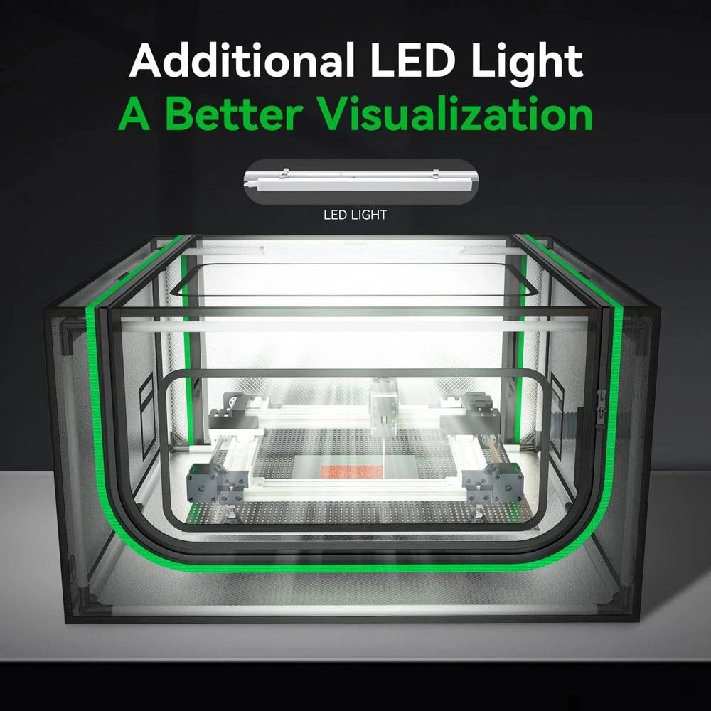 Updated Integrated Laser Engraver Enclosure with LED Light, Ventilation Kit, ...