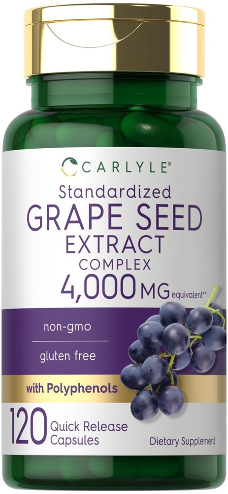 Grape Seed Extract Capsules 4,000Mg 120 Count Standardized Extract Complex with