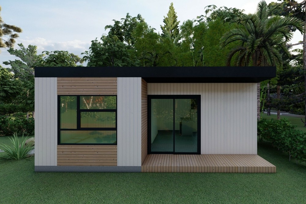 MODERN ADU TINY HOUSE FLOOR PLAN 24x20 - 1 BEDROOM, 1 BATH, 400 SF STUDIO