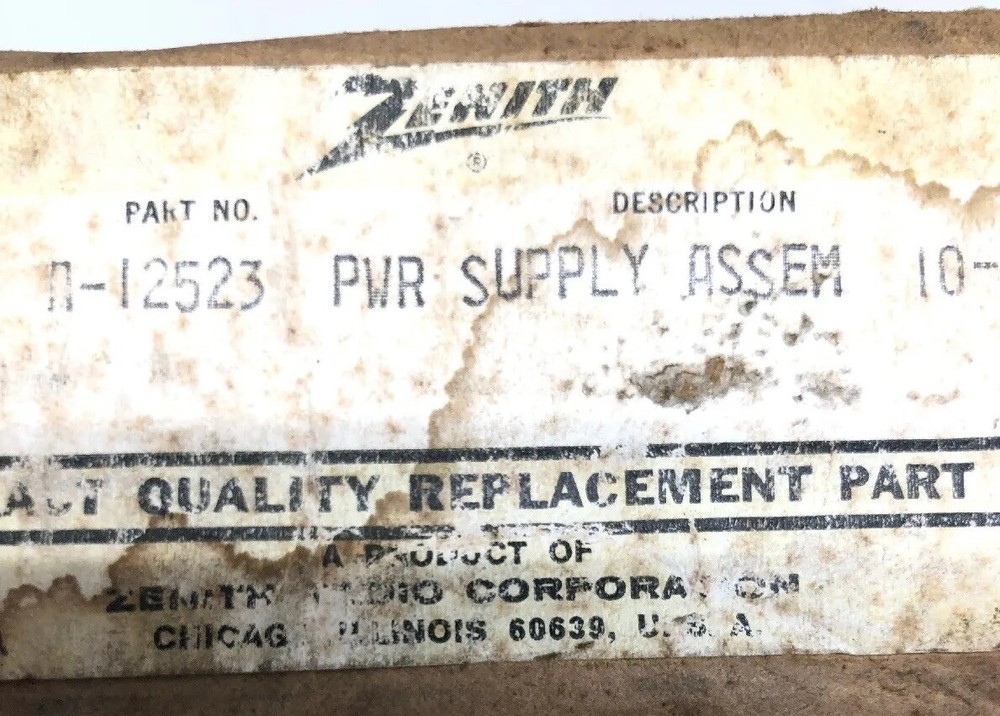 Zenith A-12523 Power Supply Assembly