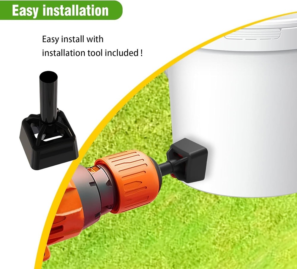 Automatic Poultry Waterer Kit - 10 Horizontal Chicken Water Nipples & Drill Bit